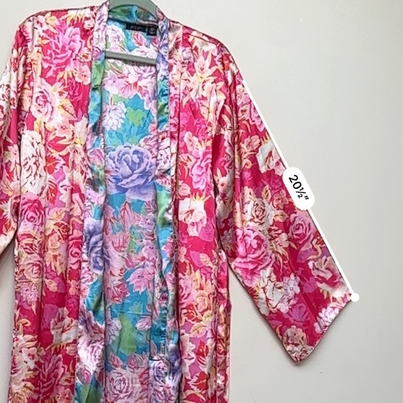NASTYGAL Satin Floral Reversible Maxi Robe Size 4 - Picture 4 of 10